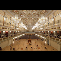 Berlin, Konzerthaus, Groer Saal, Blick vom Spieltisch in den Saal