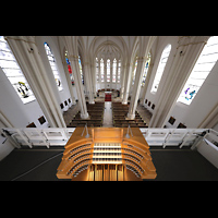 Berlin, St. Matthias, Spieltisch mit Blick zum Chor perspektivisch