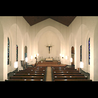 Berlin, Kirche zum Heilsbronnen, Blick von der Orgelempore in die Kirche