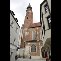 Ansicht von der Jakobsgasse Straubing, Basilika St. Jakob, Ansicht von der Jakobsgasse