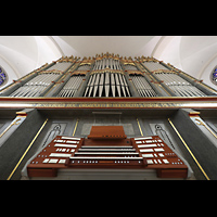 Hauptorgel mit Spieltisch perspektivisch Straubing, Basilika St. Jakob, Hauptorgel mit Spieltisch perspektivisch