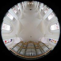 Straubing, Basilika St. Jakob, Blick von der Orgel ins Gewlbe