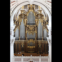 Passau, Dom St. Stephan, Hauptorgel aus etwa 30 m Hhe von der Vierung aus gesehen