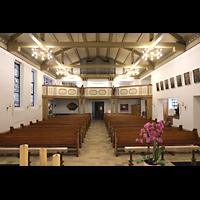 Berlin, St. Hildegard Frohnau, Innenraum in Richtung Orgel