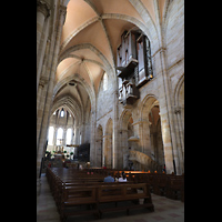 Bamberg, Kaiserdom St. Peter und St. Georg, Hauptschiff in Richtung Westchor mit Orgel