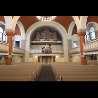 Berlin, Dorfkirche Alt Tegel, Innenraum in Richtung Orgel