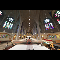 Berlin, American Church in Berlin (ehem. Lutherkirche am Dennewitzplatz), Blick ber den Altar zur Orgel