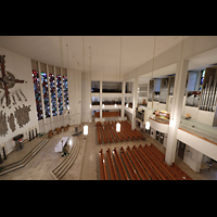 Berlin, St. Kamillus, Blick von der Seitenempore in die Kirche