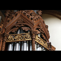 Helmstedt, Klosterkirche St. Marienberg, Prospektdetail mit Schnitzwerk