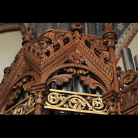 Helmstedt, Klosterkirche St. Marienberg, Prospektdetail mit Schnitzwerk