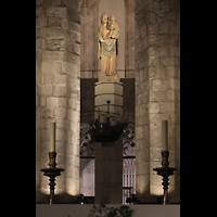 Barcelona, Baslica de Santa Mara del Mar, Statue der Mara del Mar mit Schiff