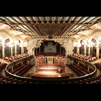 Barcelona, Palau de la Msica Catalana, Blick von der Galerie zur Orgel