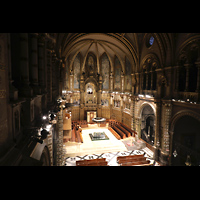 Montserrat, Abadia de Montserrat, Baslica Santa Mara, Blick vom Triforium in den Chorraum