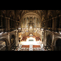 Montserrat, Abadia de Montserrat, Baslica Santa Mara, Blick vom Triforium in den Chorraum - links die Hauptorgel