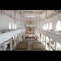 Bayreuth, Schlosskirche, Blick vom Spieltisch in die Kirche