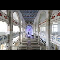 Naila, Stadtkirche, Blick vom Spieltisch in die Kirche