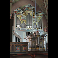 Helmstedt, Stadtkirche St. Stephani, Blick von der Seitenempore zur Hauptorgel