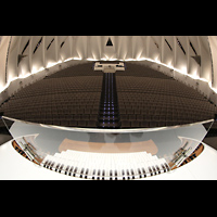 Santa Cruz de Tenerife (Teneriffa), Auditorio de Tenerife, Blick ber den Spieltisch in den Saal