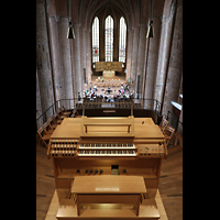 Hannover, Marktkirche St. Georgii et Jacobi, Blick ber den Spieltisch der Chor-Ensemleorgel in die Marktkirche