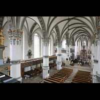 Wolfenbttel, Hauptkirche Beatae Mariae Virginis, Seitlicher Blick von der Orgelempore in die Kirche
