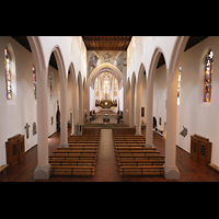 Freiburg, St. Martin, Blick vom Spieltisch in die Kirche