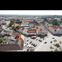 Neustrelitz, Stadtkirche, Ausblick vom Turm in Richtung Sdosten und auf den Marktplatz