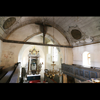 Jterbog, St. Jacobi, Seitlicher Blick von der Orgelempore in die Kirche