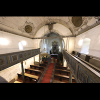 Jterbog, St. Jacobi, Seitlicher Blick von der Orgelempore in die Kirche