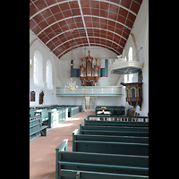Krummhrn, Reformierte Kirche, Innenraum in Richtung Orgel