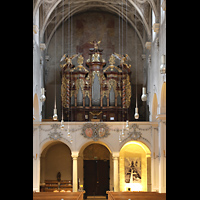 Regensburg, Niedermnster, Orgelempore (teilbeleuchtet)