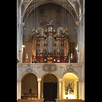 Regensburg, Niedermnster, Orgelempore (beleuchtet)