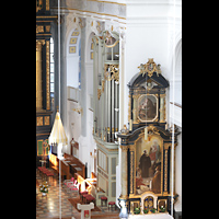Alttting, Basilika St. Anna, Blick von der Orgelempore zur Chororgel