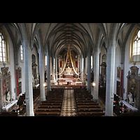 Alttting, Stiftskirche St. Philippus und Jakobus, Blick vom Spieltisch in die Kirche
