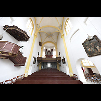 Regensburg, Neupfarrkirche, Innenraum in Richtung Orgel