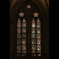 Regensburg, Dom St. Peter, Buntglasfenster im sdlichen Seitenschiff, 3. Joch, mit Darstellungen des Lebens Marias (1345-1355)