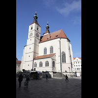 Regensburg, Neupfarrkirche, Ansicht vom Neupfarrplatz von Sdosten