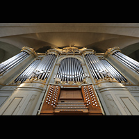 Stockholm, Hedvig Eleonora kyrka, Orgel (beleuchtet) mit Spieltisch