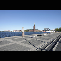 Stockholm, Stadshus (City Hall), Blick von Riddarsholmen zum Stadshus