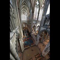 Kln (Cologne), Dom St. Peter und Maria, Blick vom Spieltisch der Langhausorgel in die Vierung nach Sdosten