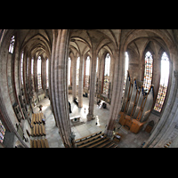 Nrnberg (Nuremberg), St. Sebald, Blick vom Balkon in der nrdlichen Vierung in den Chorraum mit Orgel