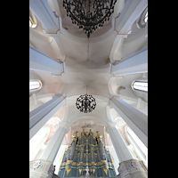 Vilnius, v. Jonu banycia (Universittskirche St. Johannis), Blick ins Gewlbe mit Orgel