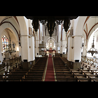 Riga, Mariendom, Blick von der unteren Empore unter dem Rckpositiv in den Dom