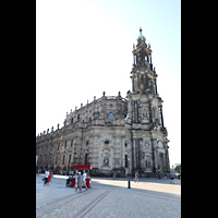 Dresden, Kathedrale (ehem. Hofkirche), Ansicht vom Schlossplatz von Osten