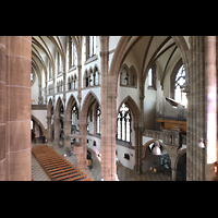 Mnchen (Munich), St. Paul, Blick vom Turmaufgang sdlich im Chor ins Hauptschiff und zur Orgel