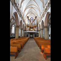 Dortmund, Stiftskirche St. Clara, Hauptschiff / Innenraum in Richtung Orgel