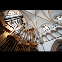 Dortmund, Stiftskirche St. Clara, Blick vom Spieltisch zur Orgel ins Gewlbe