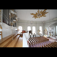 Saarbrcken, Basilika St. Johann, Orgelempore und Innenraum