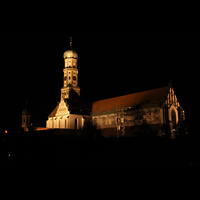 Augsburg, St. Ulrich und Afra, Auenansicht bei Nacht