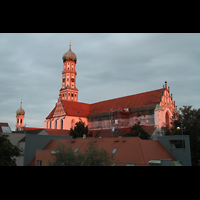 Augsburg, St. Ulrich und Afra, Auenansicht bei Sonnenuntergang
