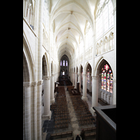 Chalons-en-Champagne, Cathdrale Saint-Etienne, Ansicht von der Orgelempore in dir Kirche